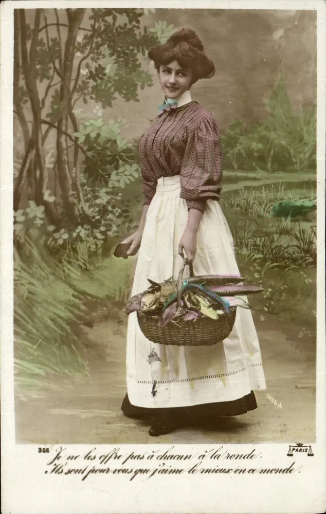 Junge Frau mit Korb — Paris — Verlag Grob & Cie, n° 366 - Vorderseite