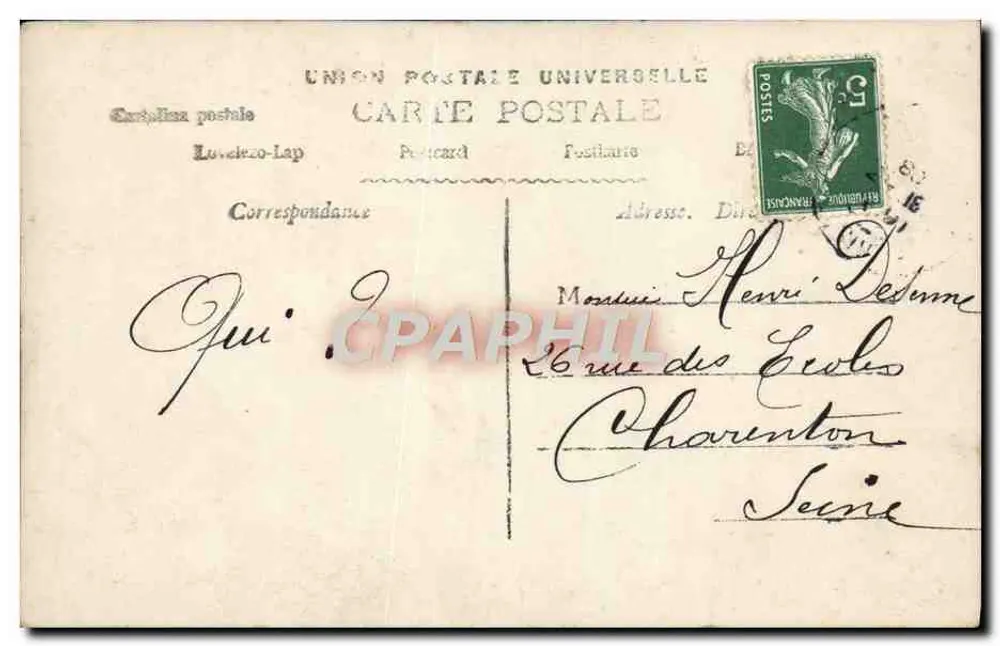 Junge Frau mit Korb — Paris — Verlag Grob & Cie, n° 366 - Rückseite