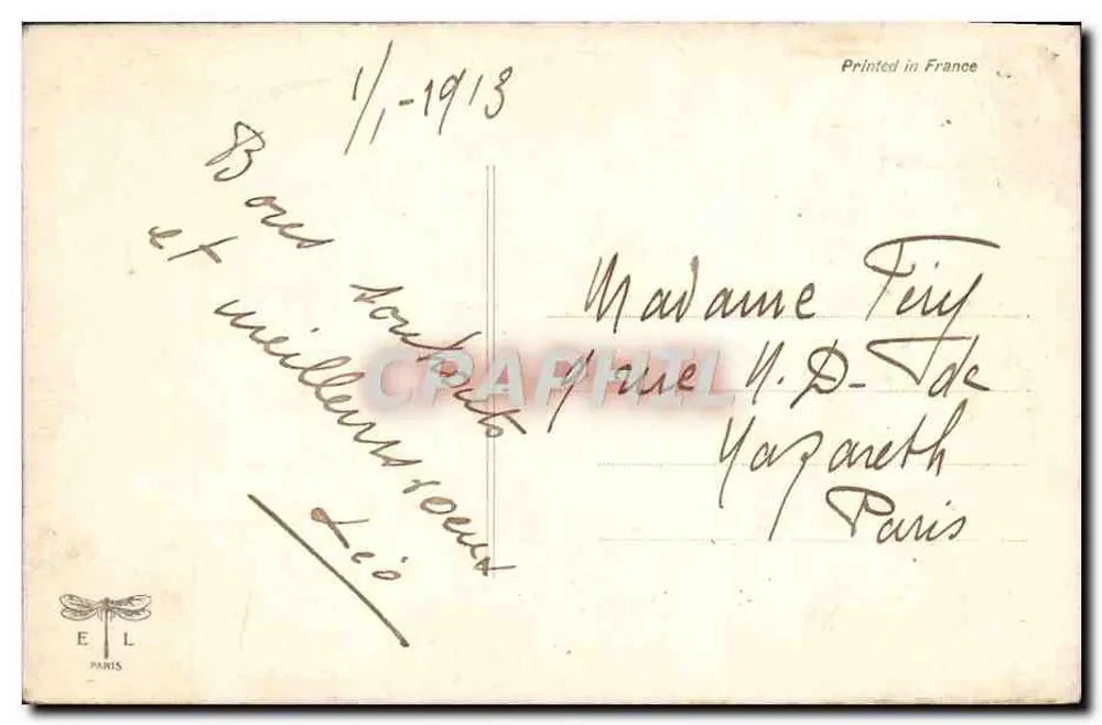 Lilie der Schlüsselblume — Kindfigur — E.L. Paris n°132 - Rückseite