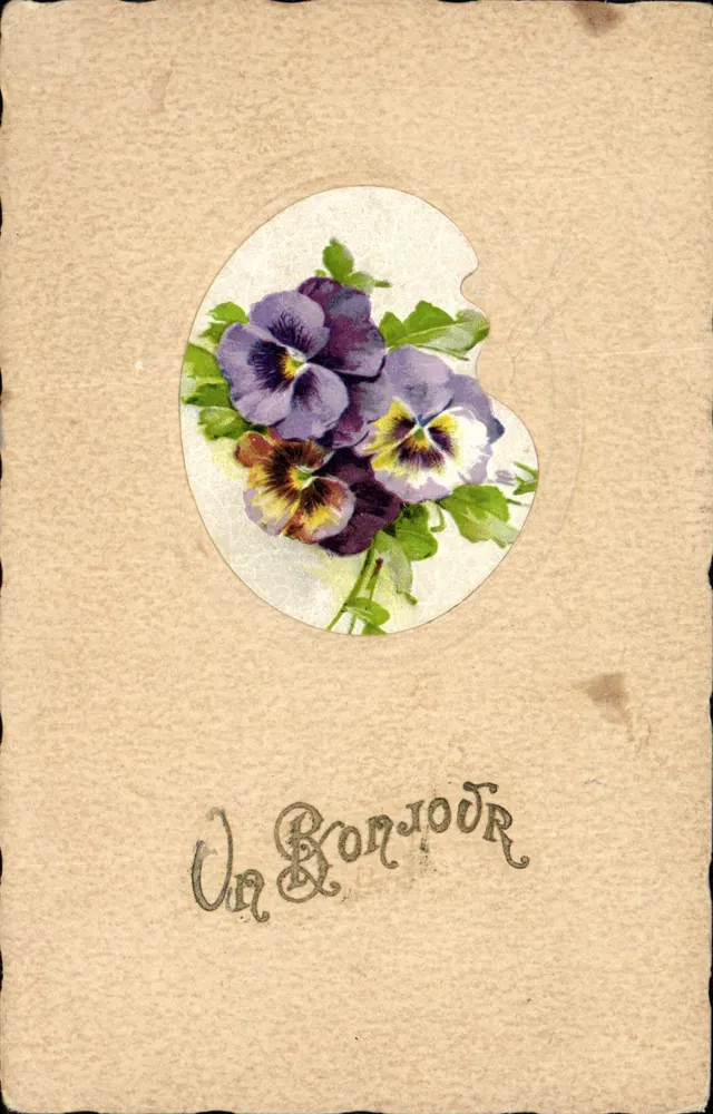 Pansies — Um Olá — Carte postale anônima - Frente