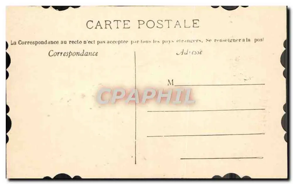Souvenir d'Amitié — carte postale décorée de motifs floraux verts — éditeur non visible - Verso