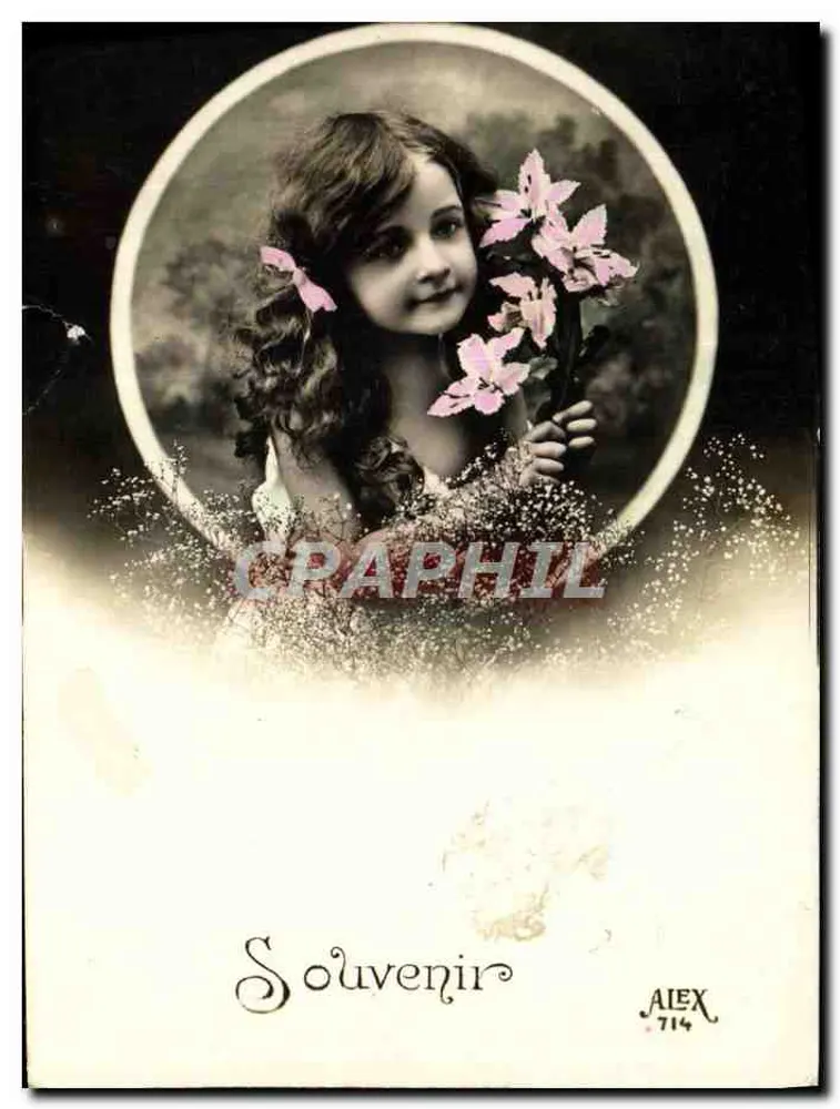 Menina com buquê de flores — Lembrete ALEX 714 - Frente