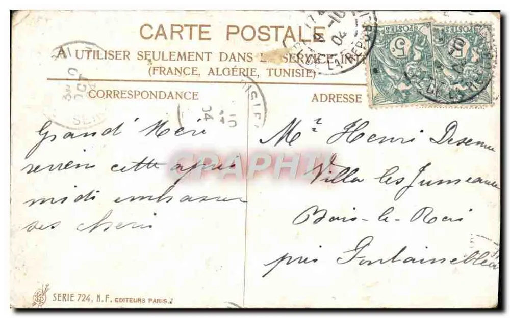 Kinder, die zu Hause spielen — Verlag M.F. Éditeurs Paris, Serie 724 - Rückseite