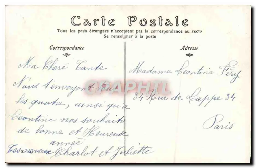 366 JOURS DEBONHEUR POUR 1908 — calendário decorado com folhas de hortelã — editor J.D. - Verso