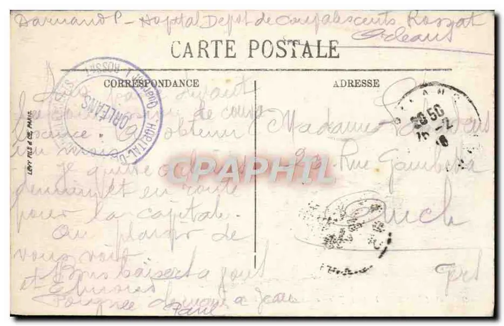 Orléans — Postes et Télégraphes und Rue de la Hallebarde — LL. - Rückseite