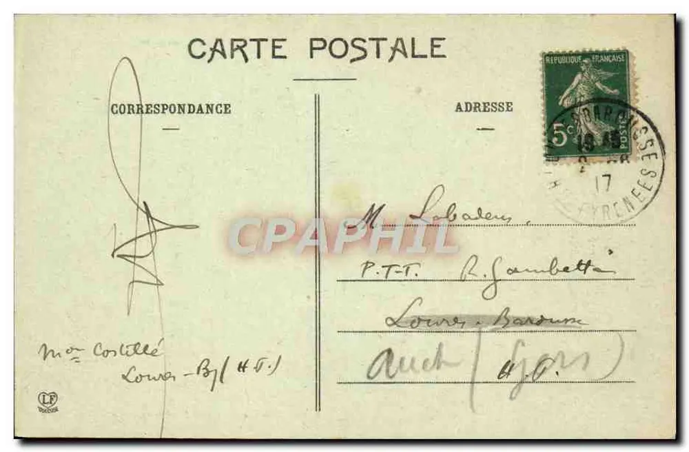 Barbazan (Hte-Garonne) — O Grande Hotel — Fototipia Labouche Frères, Toulouse, 594 - Verso