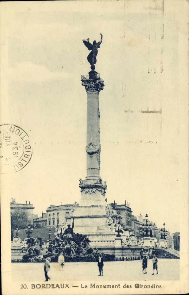 Bordeaux — O Monumento dos Girondinos — editor: 20. BORDEAUX - Frente