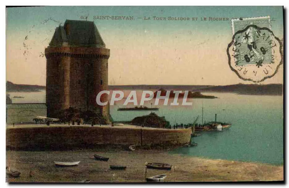 Saint-Servan — Torre Solidor e O Rocher — Editor: Lévy et Neurdein Réunis, 44, rue de l'Église, Paris - Frente
