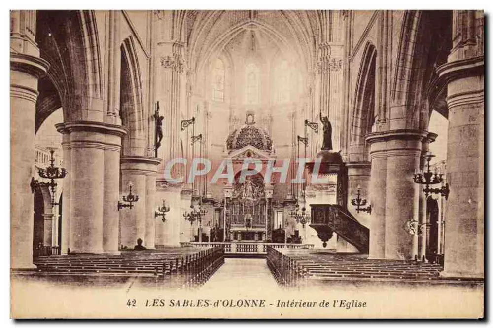 Les Sables-d'Olonne — Interior da Igreja — J. Novalis, editor - Frente