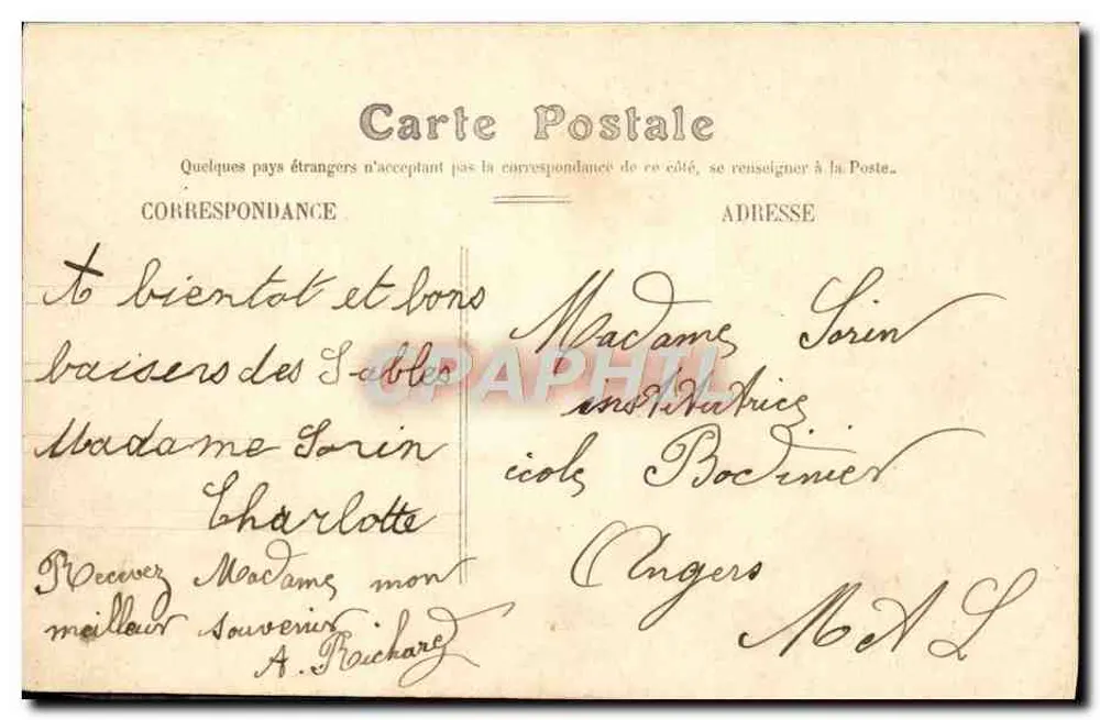 Les Sables-d'Olonne — O Casino — Edição das Novas Galerias, N.G. 8 - Verso