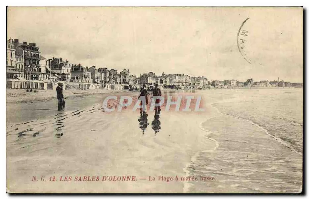 Les Sables d'Olonne — A Praia com Maré Baixa — N.G. 42 - Frente