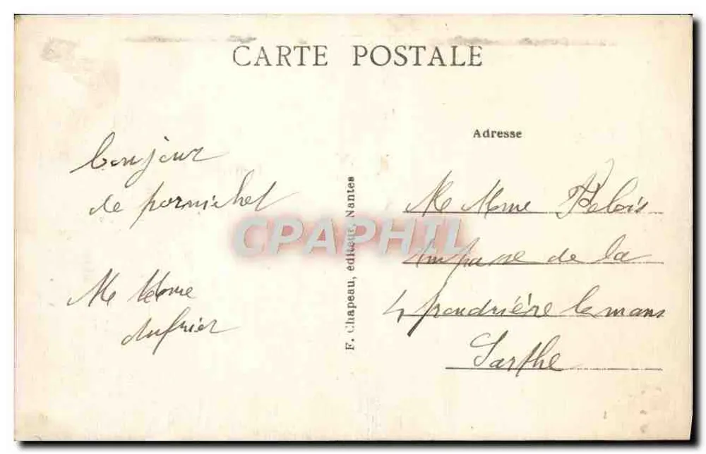 Pornichet (Loire-Inf.) — La Plage du Vieux Pornichet — F. Chapeau, éditeur Nantes - Verso