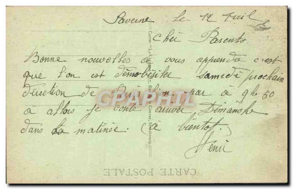 SAVERNE - O Castelo — Editor desconhecido, n°6 - Verso