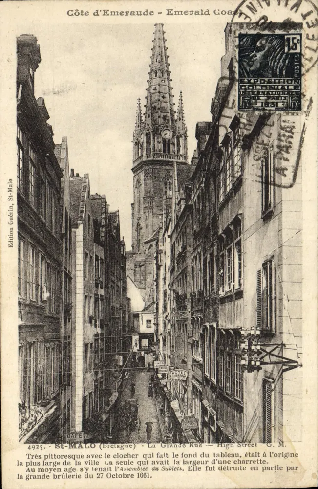 St-Malo (Bretagna) — La Grande Rue — Edizione Guérin, n° 4925 - Recto