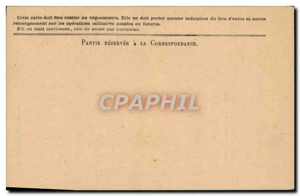 Carta de correspondência das forças da República — Modelo A' — Carta em franquia - Verso