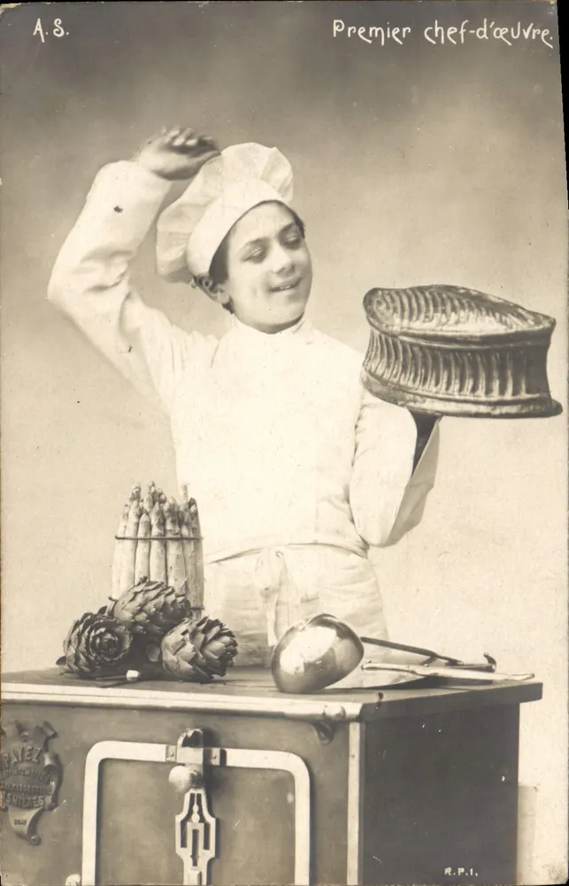 Jovem cozinheiro — Primeiro obra-prima — A.S. / R.P.I. - Frente