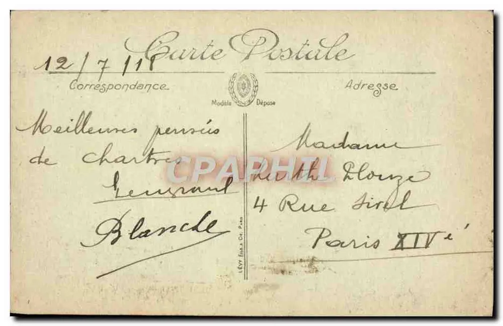 Chartres — Die Place du Châtelet und die Kathedrale — LL. - Rückseite