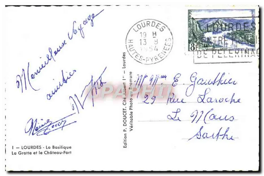 Lourdes — Souvenir Antike Ansichtskarte — Edition P. DOUCET - Rückseite