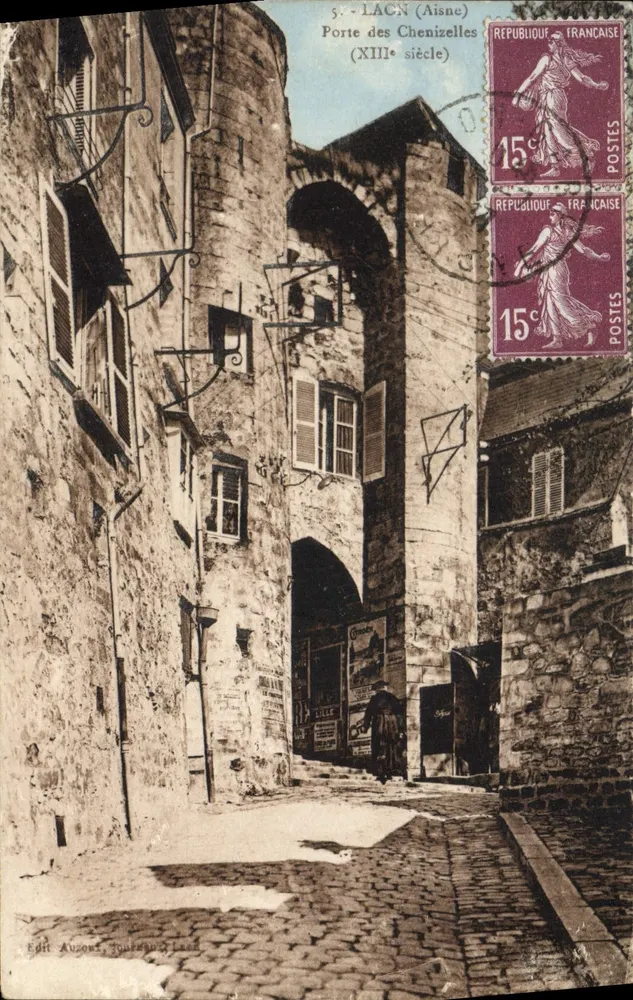 Lacan (Aisne) — Porta das Chenizelles (século XIII) — Edit. Auzont, Toulouse Land - Frente