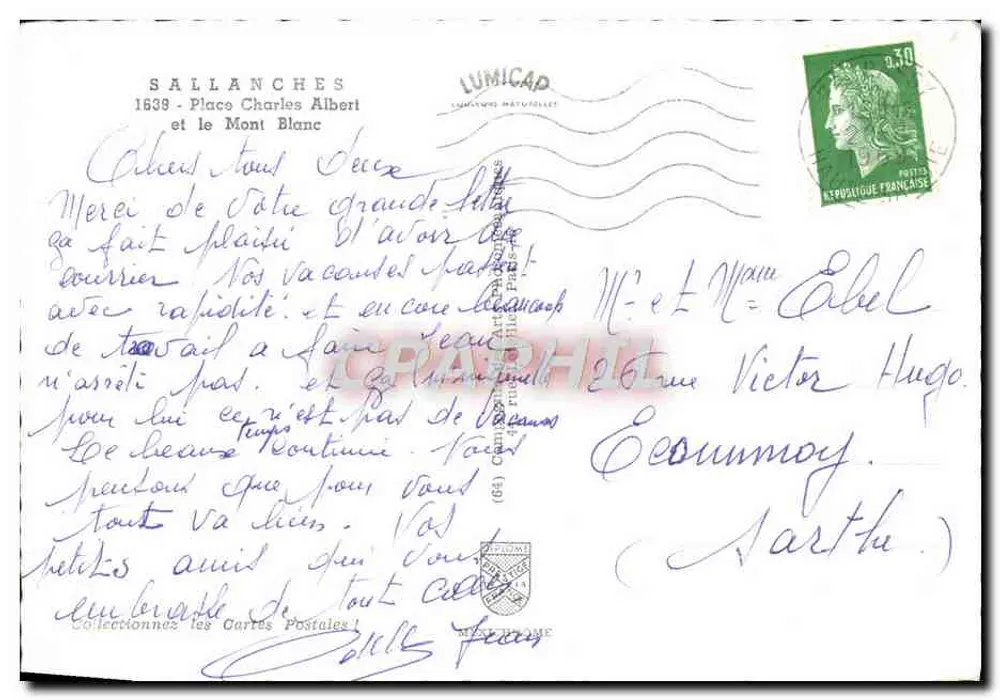 Sallanches — Monument à la Défense de 1914-1918 sur le Gazon — éditeur IRIS - Verso