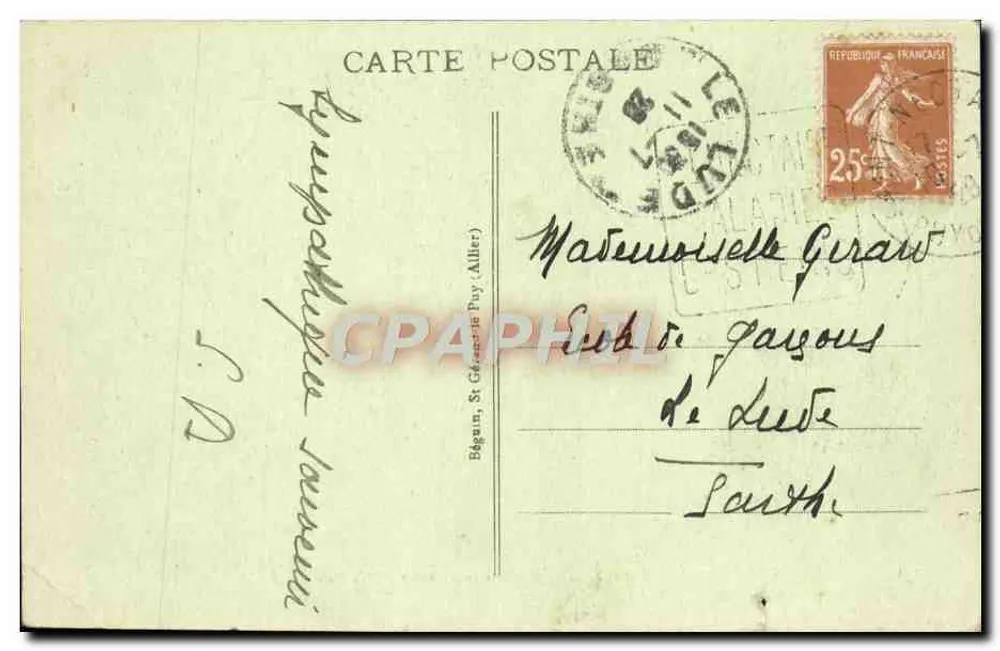 Saint-Nectaire — Vista sull'Hotel du Parc — L'Auvergne Pittoresque, n°3448, editore Idéalo - Verso