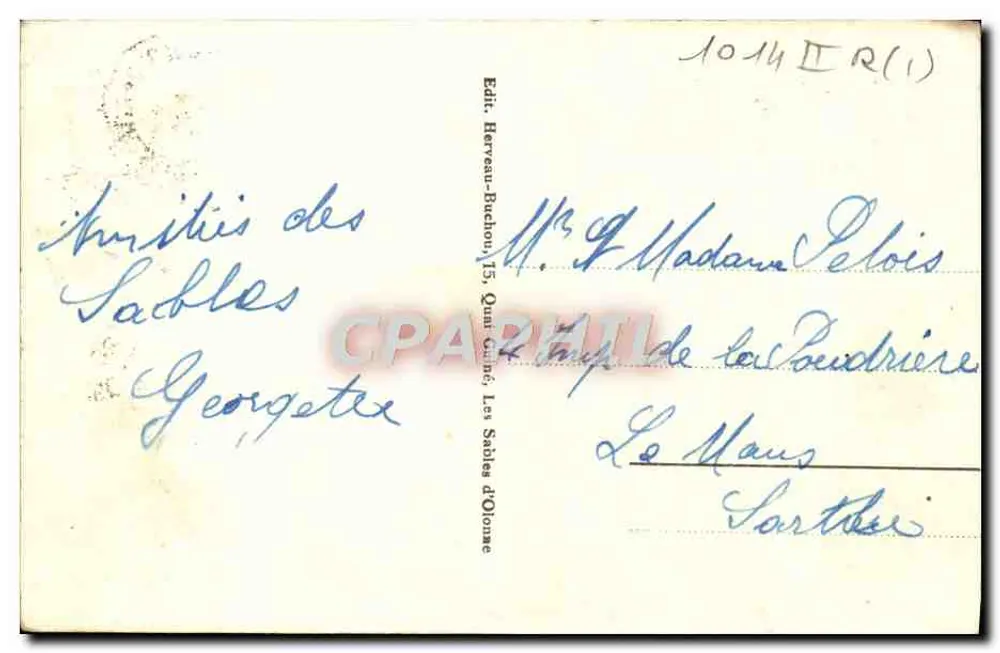 Les Sables d'Olonne - O Remblai — vista da praia e dos edifícios — editor Hervéau-Buchon, n°15 - Verso
