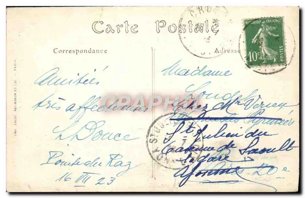 O Farol da Velha em Raz de Sein — iniciado em 1883 e acendido em 1887 — ND. Fot. - Verso