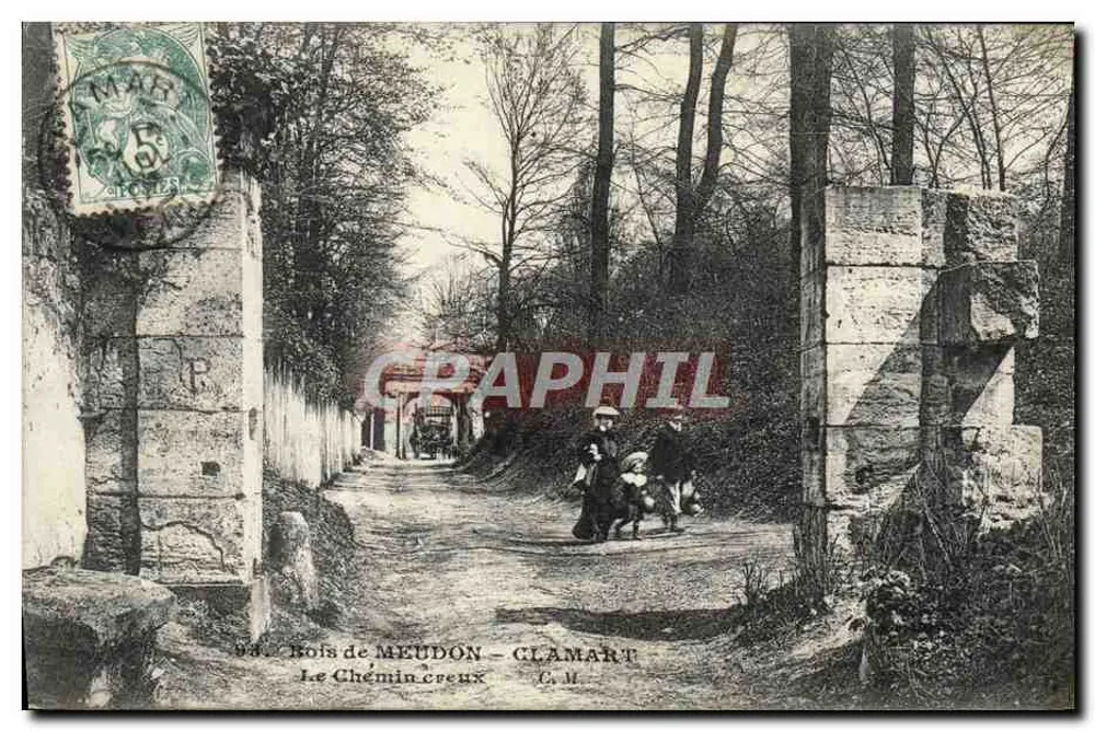 Wald von Meudon - Clamart — Der Hohlweg — Malcuit, Foto-Verlag, Paris - Vorderseite