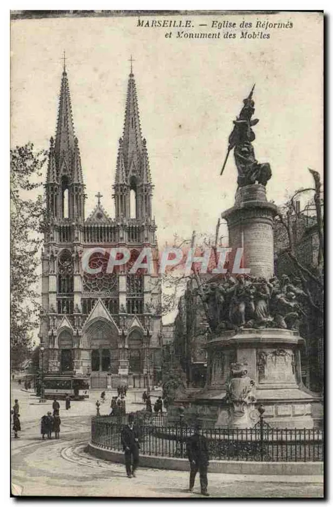 Marseille — Kirche der Reformierten und Denkmal der Mobiles - Vorderseite