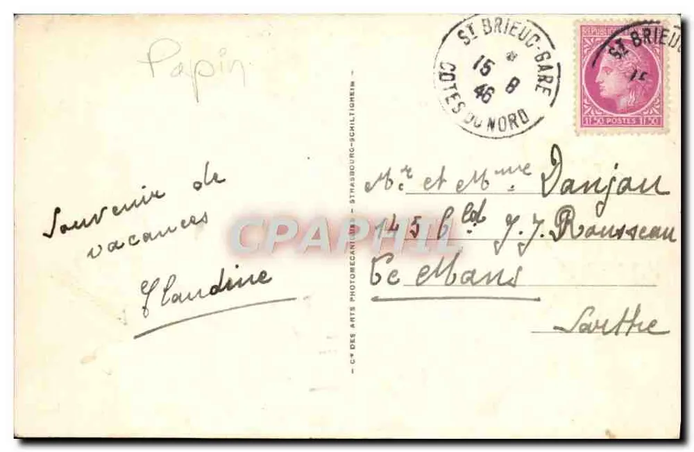 Saint-Brieuc — Igreja de São Miguel — C° das Artes Fotomecânicas - Strasbourg-Schiltigheim - Verso