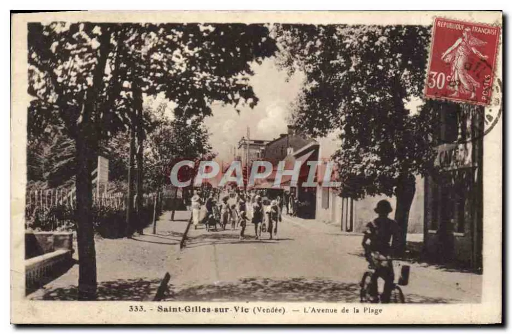 Saint-Gilles-sur-Vic (Vendée) — Die Avenue de la Plage — J. Nozais, Verlag - Vorderseite