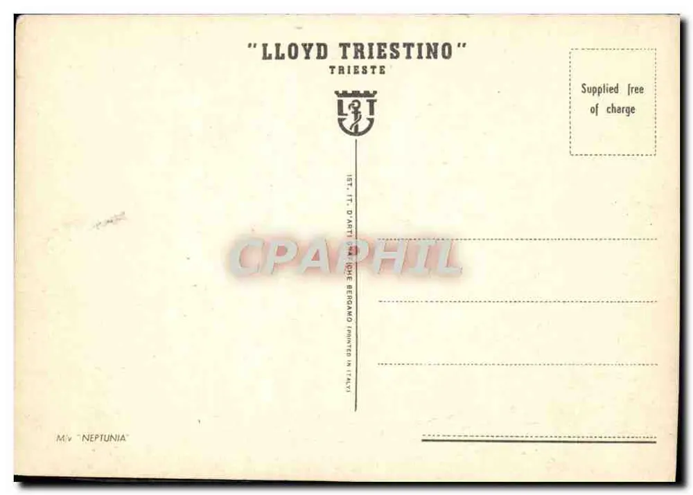 MV NEPTUNIA — navio da companhia LLOYD TRIESTINO — Trieste - Verso