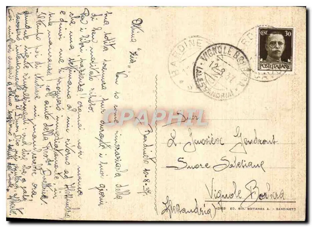BARDINETTO - Viale delle Acacie — editor ED. RIN. MATIANDA A. — n°42463 - Verso