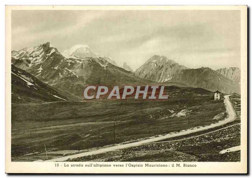 Die Straße auf der Ebene in Richtung Schutzhaus Mauriziano: Monte Bianco — Colle del Piccolo S. Bernardo, H. 2158 — Exklusive Ausgabe - Vorderseite