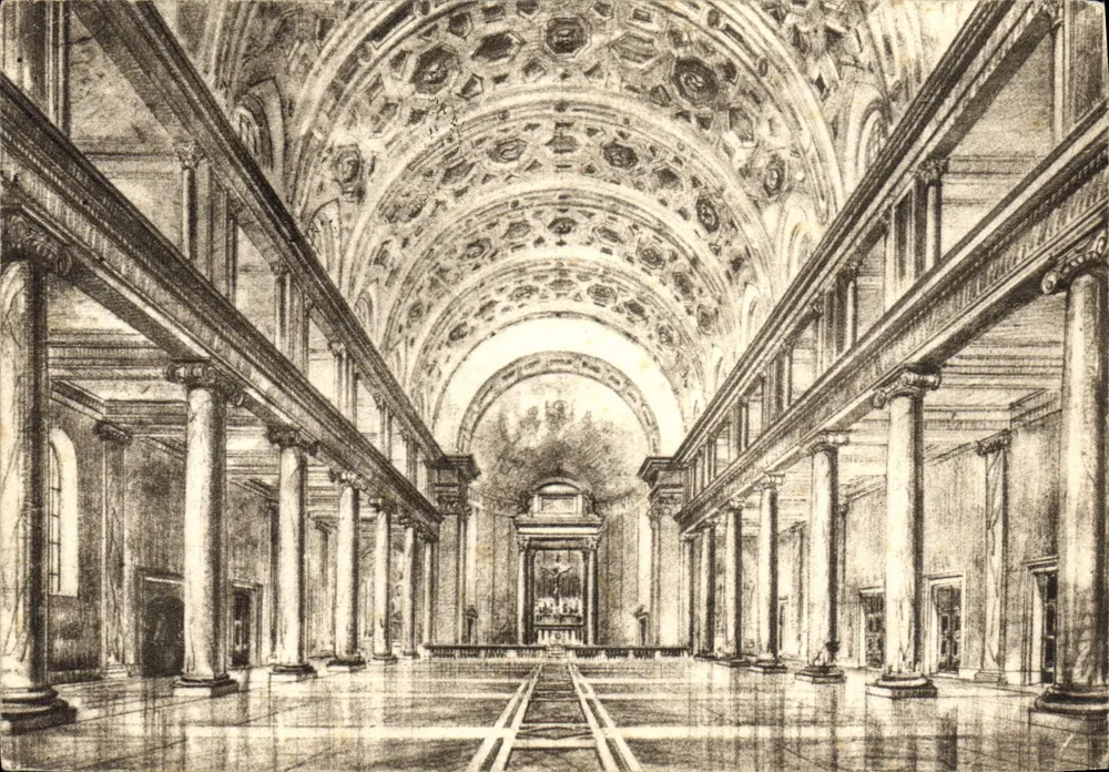Interior da Igreja do Instituto 'Pio XII' — Roma — editor: Instituto Italiano d'Arte Grafiche, Bergamo - Frente