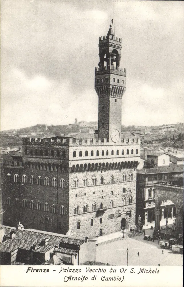Florenz - Palazzo Vecchio von Or. S. Michele (Arnolfo di Cambio) - Vorderseite