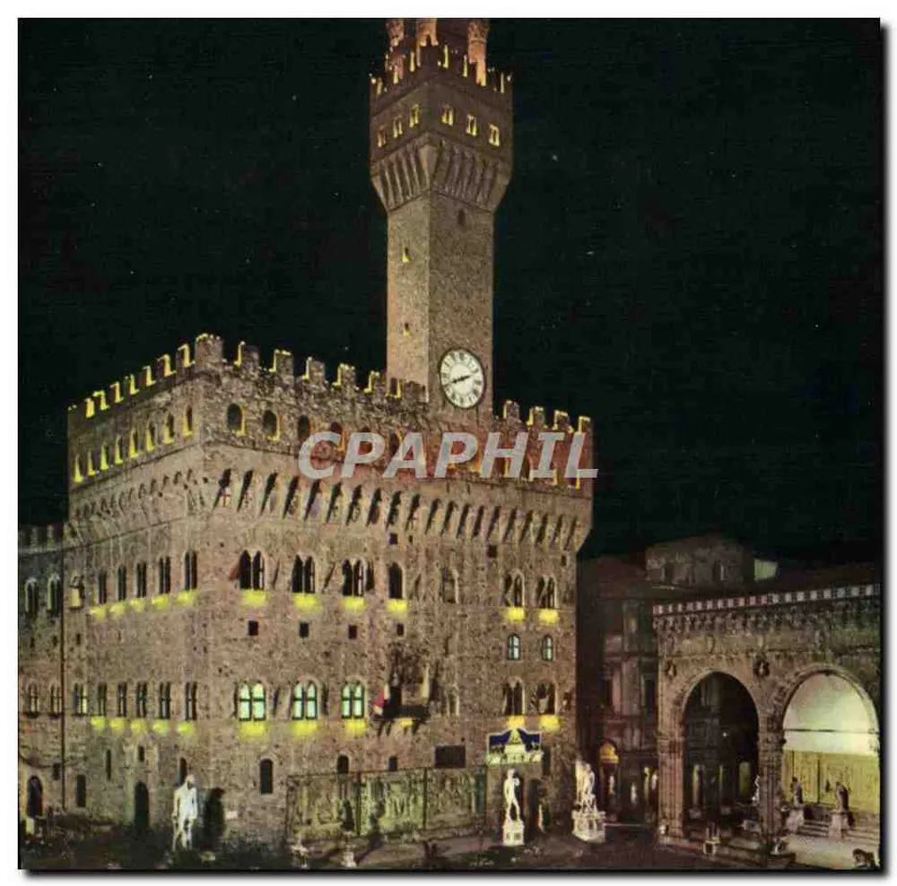 Palazzo Vecchio em Florença — noite — editor M. & G. Tognali - Frente