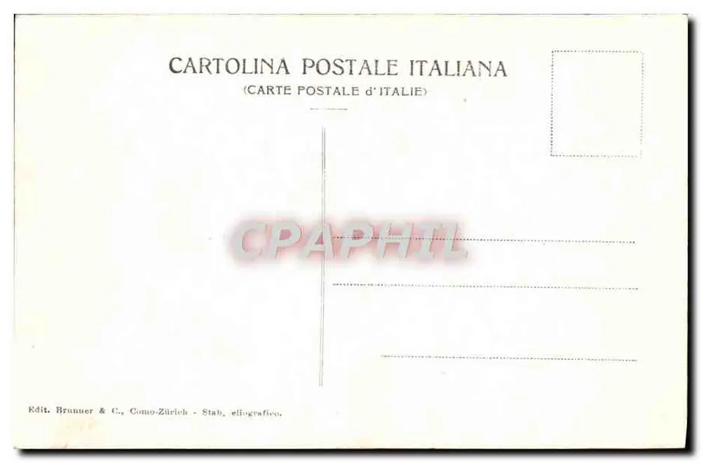 Isola Bella - Estúdio de vegetação — editor Brunner & C., Como-Zürich, n° 700 - Verso