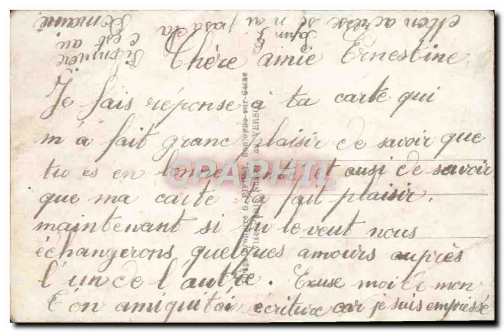 Je vous aime — scène d'offrande de bouquet — éditeur DIX n° 256/3 - Rückseite