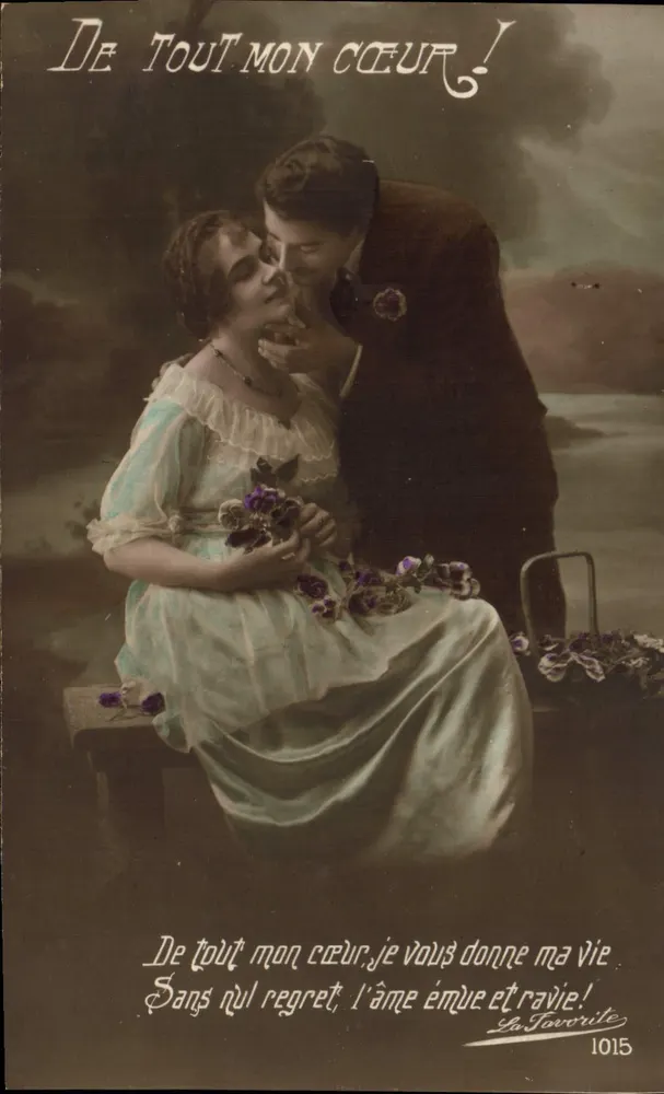 Liebespaar — romantische Szene — La Favorite n°1015 - Vorderseite