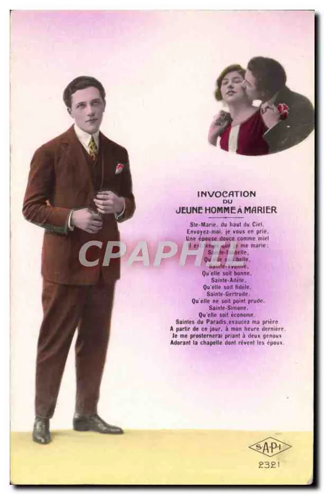 Jovem homem para casar — invocação às santas — editor SAPi n°2321 - Frente