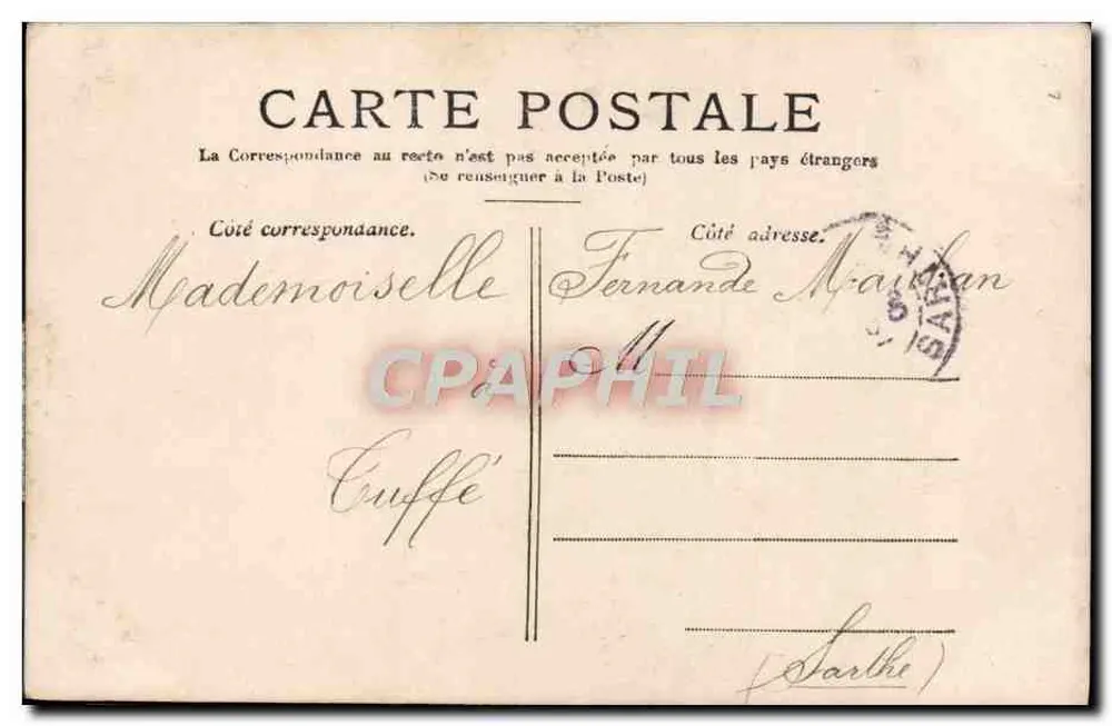Junge Frau in einem rosa Kleid — Gedanken — Paris, Nr. 3104 - Rückseite