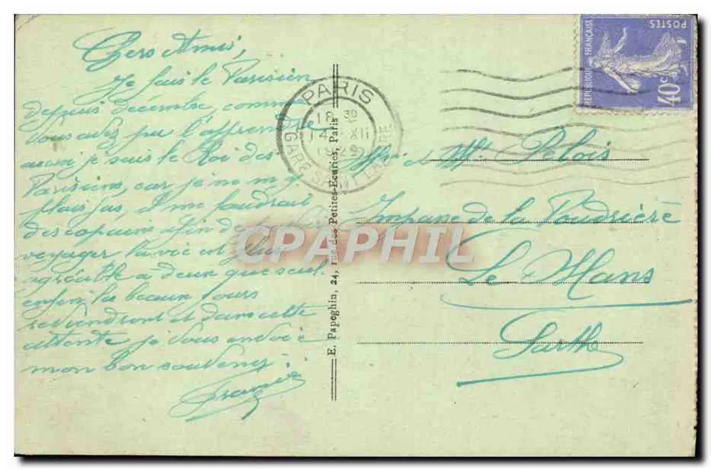 Paris - La Conciergerie und der Pont au Change - A.P. - Nr. 226 - Rückseite