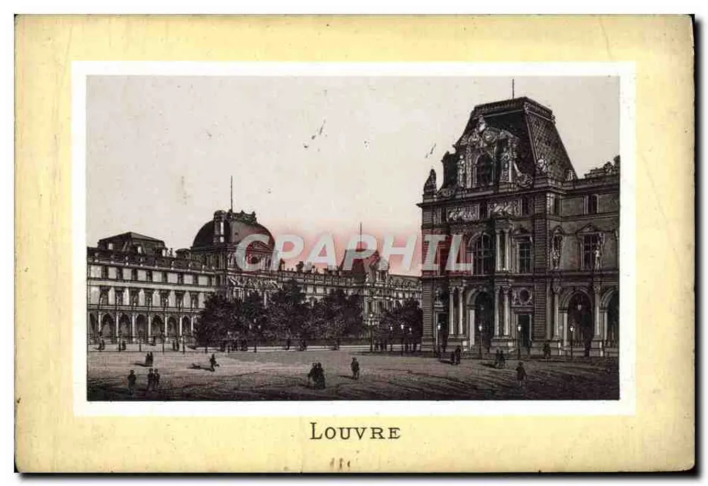 Le Louvre — vue de la cour Napoléon avec le pavillon de la Cour Carrée — éditeur LOUVRE - Frente