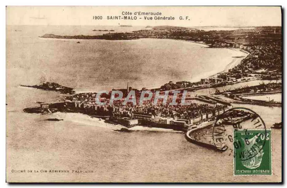 Saint-Malo — Vista Geral — G.F. — Costa de Esmeralda — 1900 - Frente