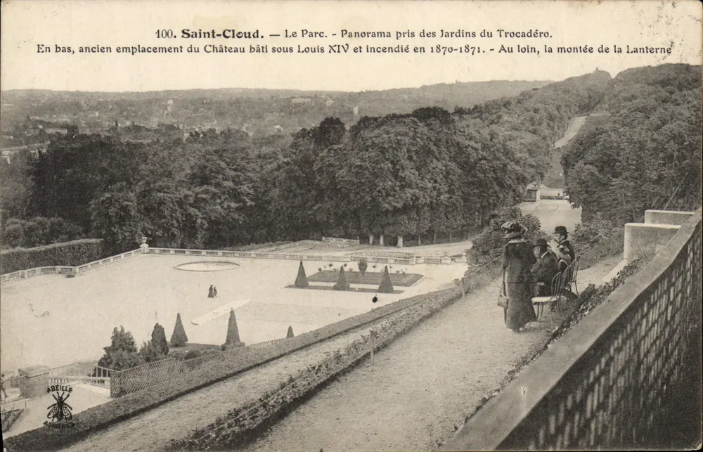 Saint-Cloud — Der Park — Panorama aus den Gärten des Trocadéro — Verlag Asnières, Nr. 100 - Vorderseite