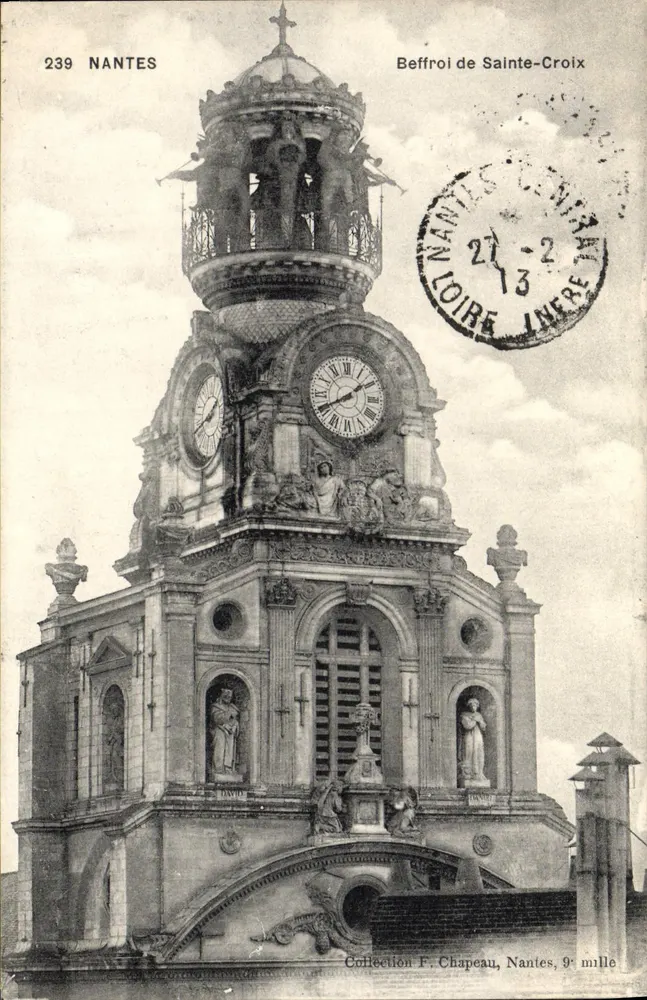 Campanário de Sainte-Croix — Nantes — Coleção F. Chapeau, Nantes, 9e mille - Frente