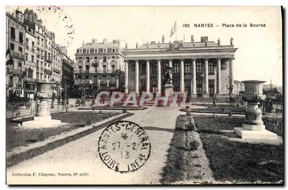 NANTES — Plac Bourse — kolekcja F. Chapeau, 18. tysiąc - Awers