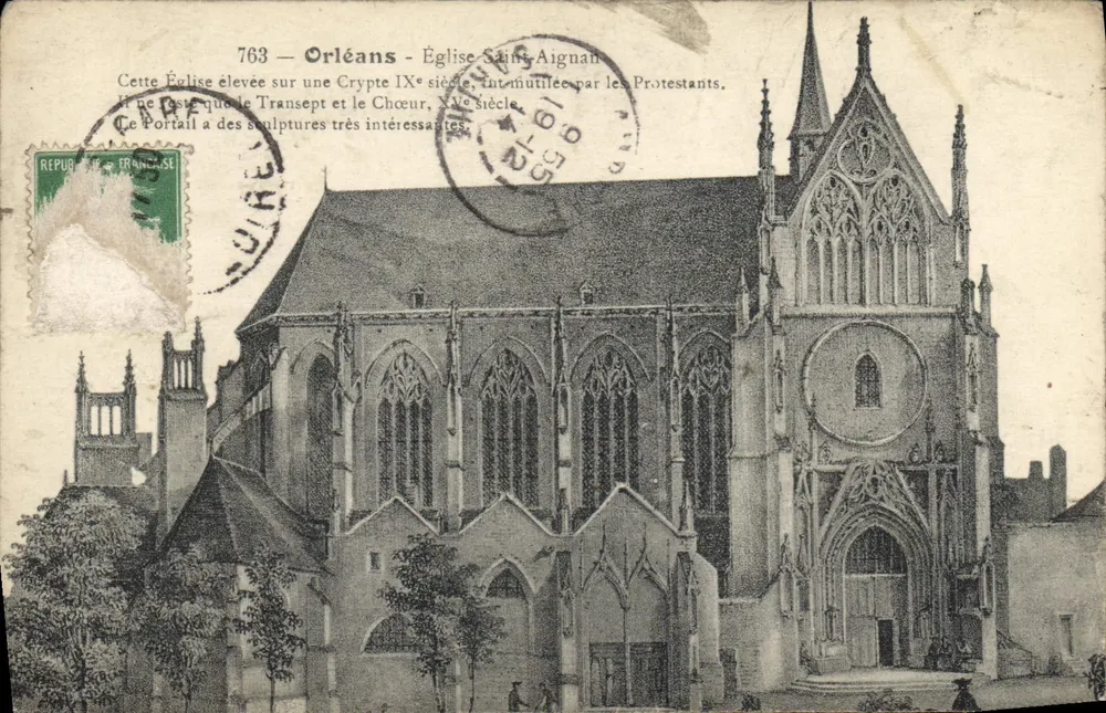 Orléans — Igreja de São Aignan — editor desconhecido, n° 763 - Frente