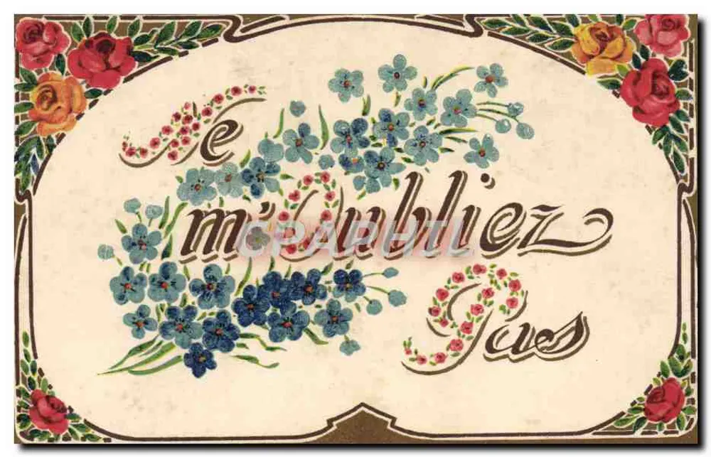 Blumen — 'Ich vergesse dich nicht' — Imp. Valt, Paris, Serie Nr. 32 - Vorderseite